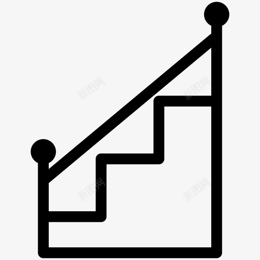 楼梯建筑舞台图标svg_新图网 https://ixintu.com 上行 建筑 楼梯 粗体用户界面图标 舞台