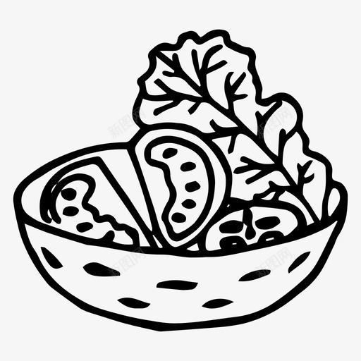 沙拉食物手绘图标svg_新图网 https://ixintu.com 手绘 沙拉 食物