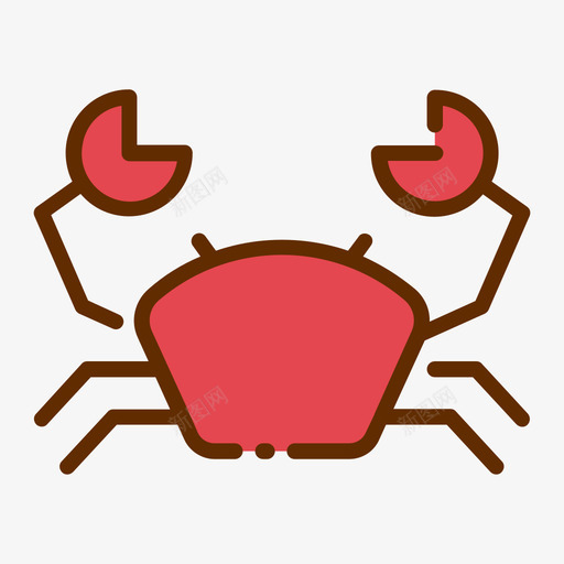 螃蟹夏季102线形颜色图标svg_新图网 https://ixintu.com 夏季 线形 螃蟹 颜色