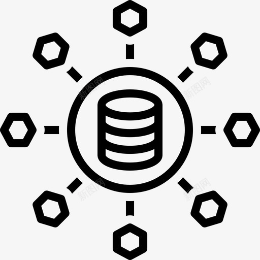 共享分配数据库图标svg_新图网 https://ixintu.com 共享 分发 分配 参与 数据库