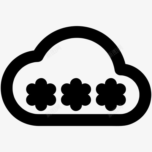 云密码数据保护图标svg_新图网 https://ixintu.com 保护 安全 密码 数据 服务器