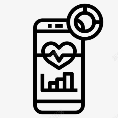 健康手机心脏测量图标图标