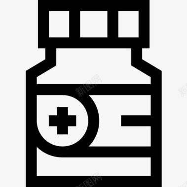 药丸药物27线性图标图标