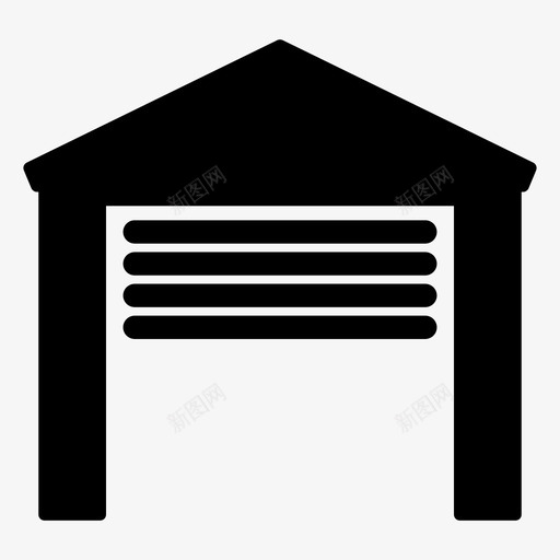 车库停车场房地产图标svg_新图网 https://ixintu.com 停车场 建筑 房地产 车库 车间