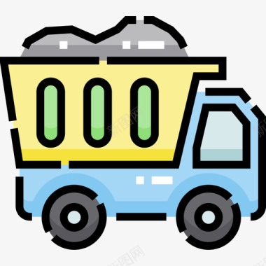自卸车车辆运输5线性颜色图标图标