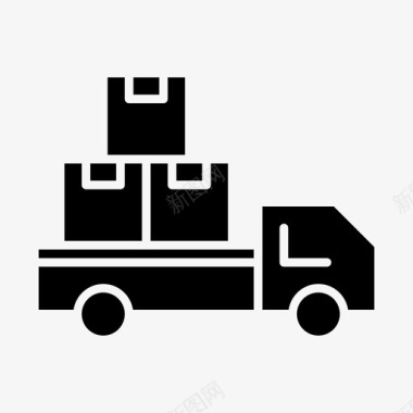 卡车货物汽车交付起重机卡车图标图标