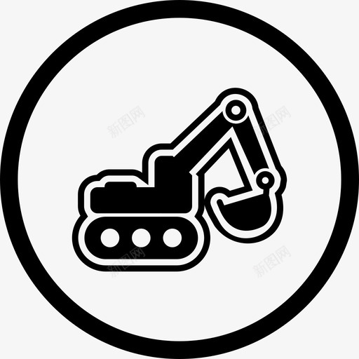 挖掘机建筑机械图标svg_新图网 https://ixintu.com 工作 建筑 挖掘机 机械 运输
