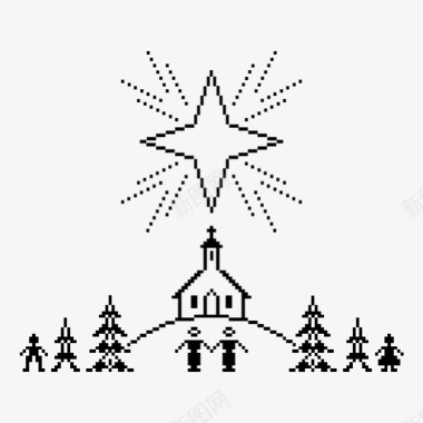 圣诞桌布情侣刺绣图标图标