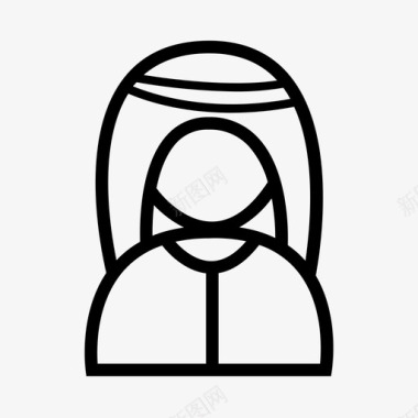 头巾男伊斯兰教穆斯林图标图标