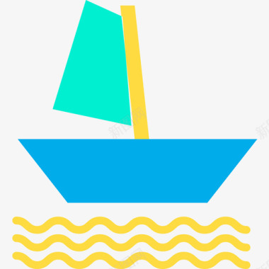 帆船运输150扁平图标图标