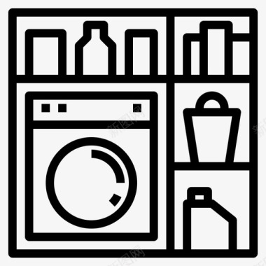 洗衣房清洁家居装饰图标图标