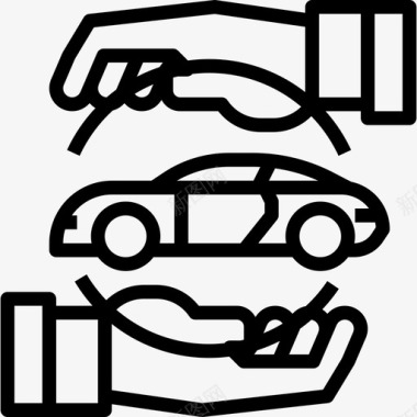 租赁汽车服务1直线图标图标