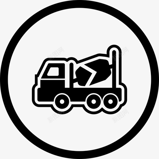 混凝土搅拌机建筑重型工程图标svg_新图网 https://ixintu.com 卡车 工程 建筑 搅拌机 混凝土 运输 重型