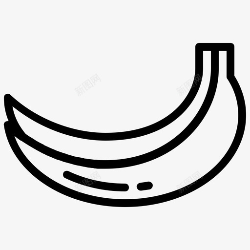 香蕉食品新鲜图标svg_新图网 https://ixintu.com 新鲜 水果 系列 蔬菜 食品 香蕉