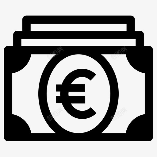 欧元现金欧元纸币图标svg_新图网 https://ixintu.com 欧元 现金 纸币 货币 金融