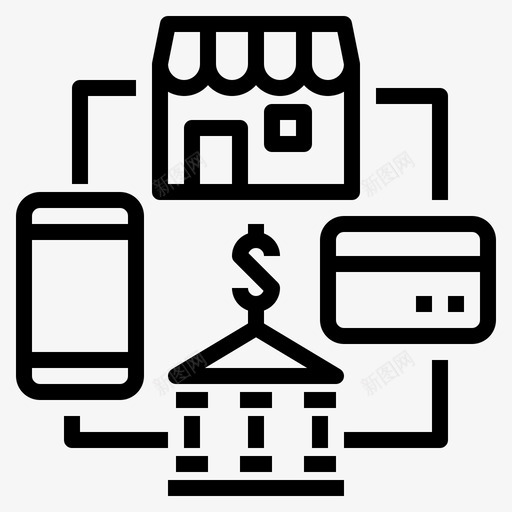 零售银行信贷互联网图标svg_新图网 https://ixintu.com 互联网 信贷 商店 数字 金融 银行 零售