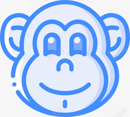 猴子动物园22号蓝色图标图标