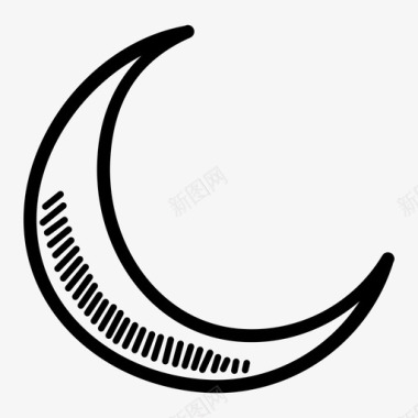 月亮新月伊斯兰教图标图标