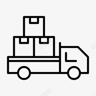 货运卡车运输卡车交付图标图标