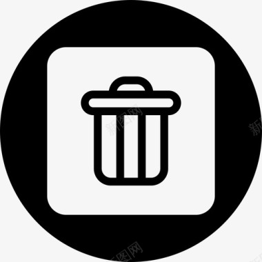 垃圾箱垃圾桶网络用户界面圆形填充图标图标