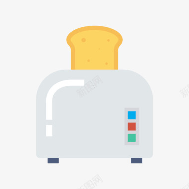 烤面包机家用设备和电器5扁平图标图标