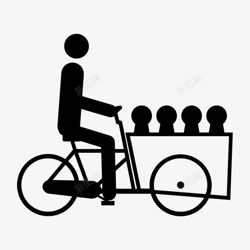 带儿童的轻型载货自行车自行车幼儿图标svg_新图网 https://ixintu.com 儿童 在前面 幼儿 男子 自行车 轻型 载货 运送