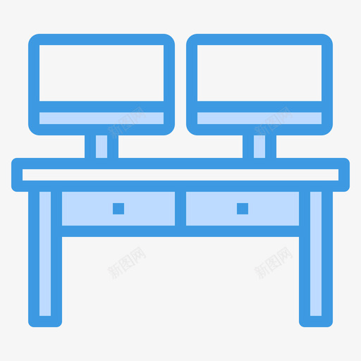 办公桌文具和办公室17蓝色图标svg_新图网 https://ixintu.com 办公室 办公桌 文具 蓝色