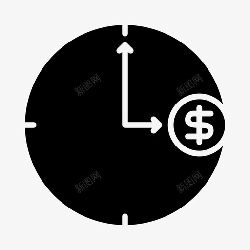 时间硬币美元图标svg_新图网 https://ixintu.com 商业 时间 硬币 美元 货币 金融