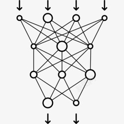 暴露训练的人工神经网络人工智能模型图标高清图片