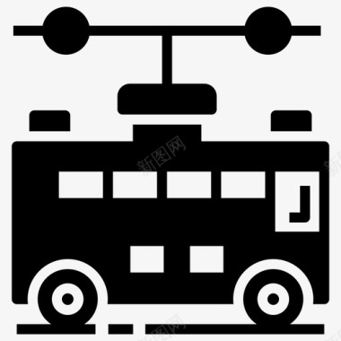 无轨电车运输长途汽车电子巴士图标图标