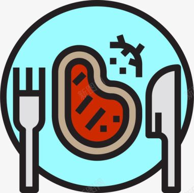 牛排91号餐厅原色图标图标