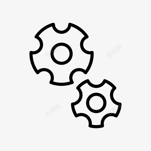 齿轮接口选项图标svg_新图网 https://ixintu.com 信息 图形 接口 支持 服务 设置 选项 齿轮