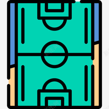 足球场操场52线性颜色图标图标