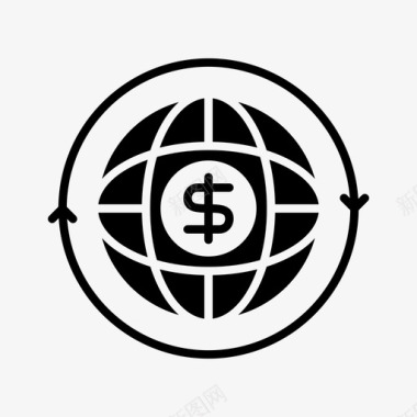 经济学金融学全球图标图标