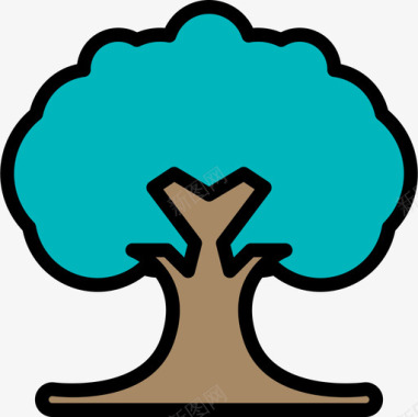 树能量6线性颜色图标图标