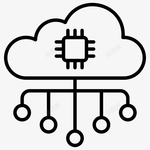 云数据处理器云芯片云计算图标svg_新图网 https://ixintu.com 云计算 向量 图标 处理器 存储 微处理器 数据 数据处理 芯片