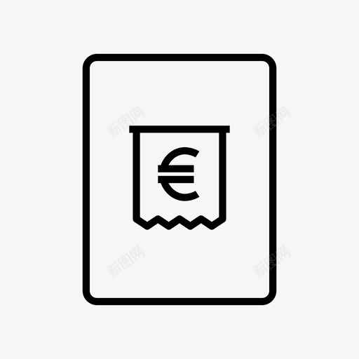 账单收据欧元金融图标svg_新图网 https://ixintu.com ipad mobile perfect pixel 平板电脑 收据 欧元 账单 金融