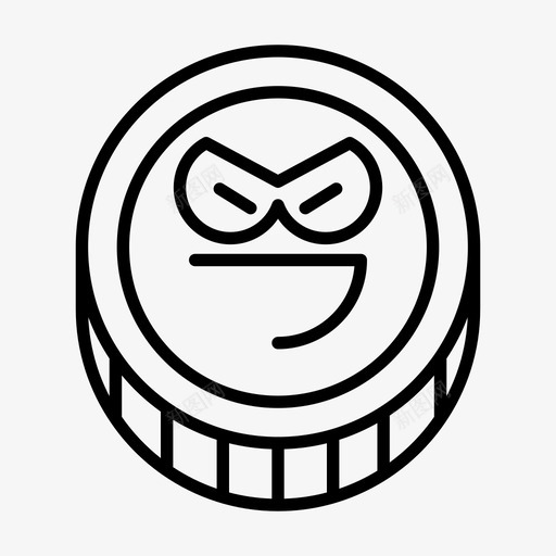 硬币表情脸图标svg_新图网 https://ixintu.com 令牌 硬币 穆迪 表情