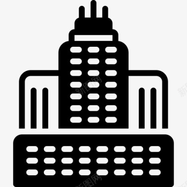 城市建筑塔楼建筑师公司图标图标