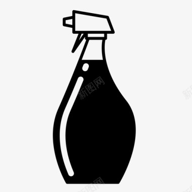 瓶子清洁剂喷雾器图标图标
