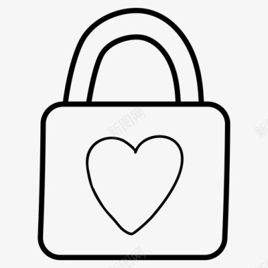 心形挂锁心脏护理爱情锁图标图标