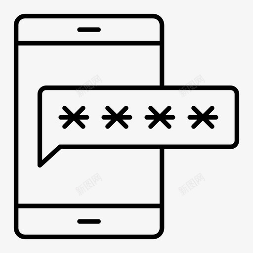 密码手机锁图标svg_新图网 https://ixintu.com 互联网安全线图标2019 密码 手机 锁