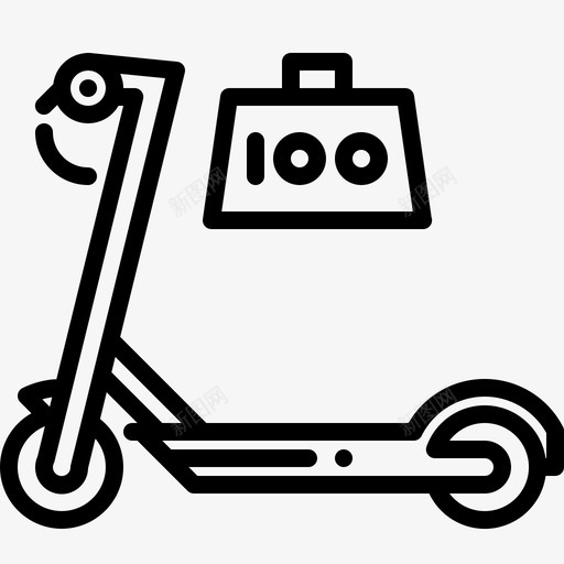 滑板车重量摩托车重量电动图标svg_新图网 https://ixintu.com 坚固 摩托车 滑板车 电动 运输 重量