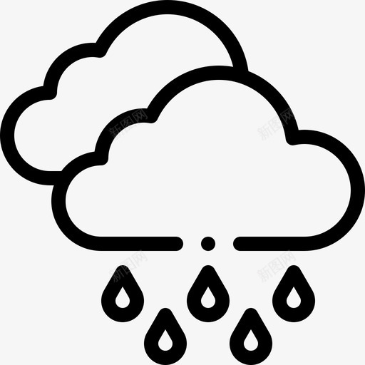 多雨226天气线性图标svg_新图网 https://ixintu.com 226天气 多雨 线性