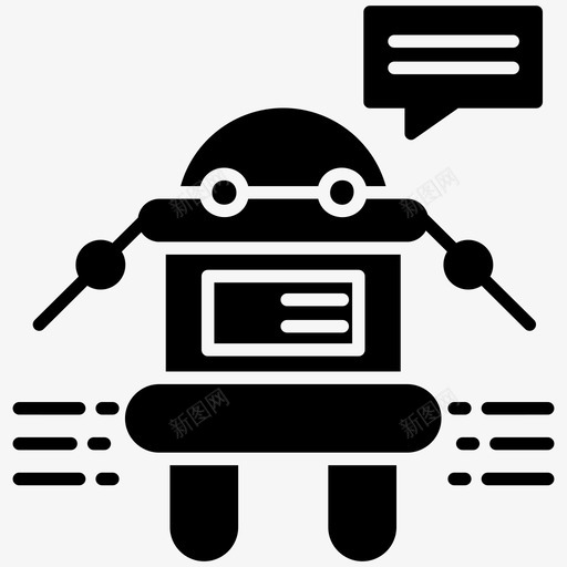聊天机器人即时通讯机器人现代科技字形标集图标svg_新图网 https://ixintu.com 即时通讯机器人 现代科技字形矢量图标集 聊天机器人