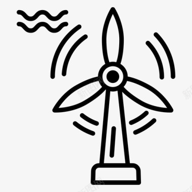 风力发电厂能源电力图标图标
