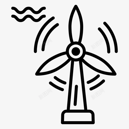 风力发电厂能源电力图标svg_新图网 https://ixintu.com 涡轮机 环境 电力 能源 风力发电厂