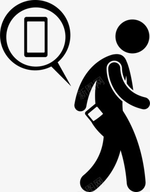 手机在口袋里人智能手机图标图标