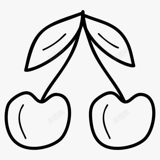 樱桃食品水果图标svg_新图网 https://ixintu.com 健康食品 图标 核果 樱桃 水果 系列 集秋 食品
