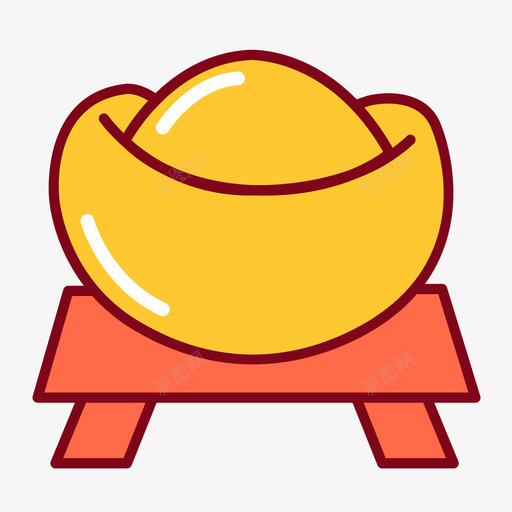 元宝svg_新图网 https://ixintu.com 元宝 扁平 多色 圆润 可爱